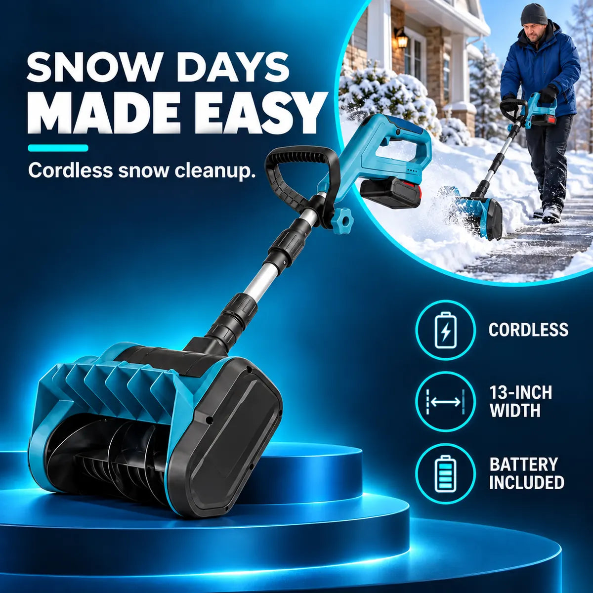 SnowGo Cordless Snow Sweeper