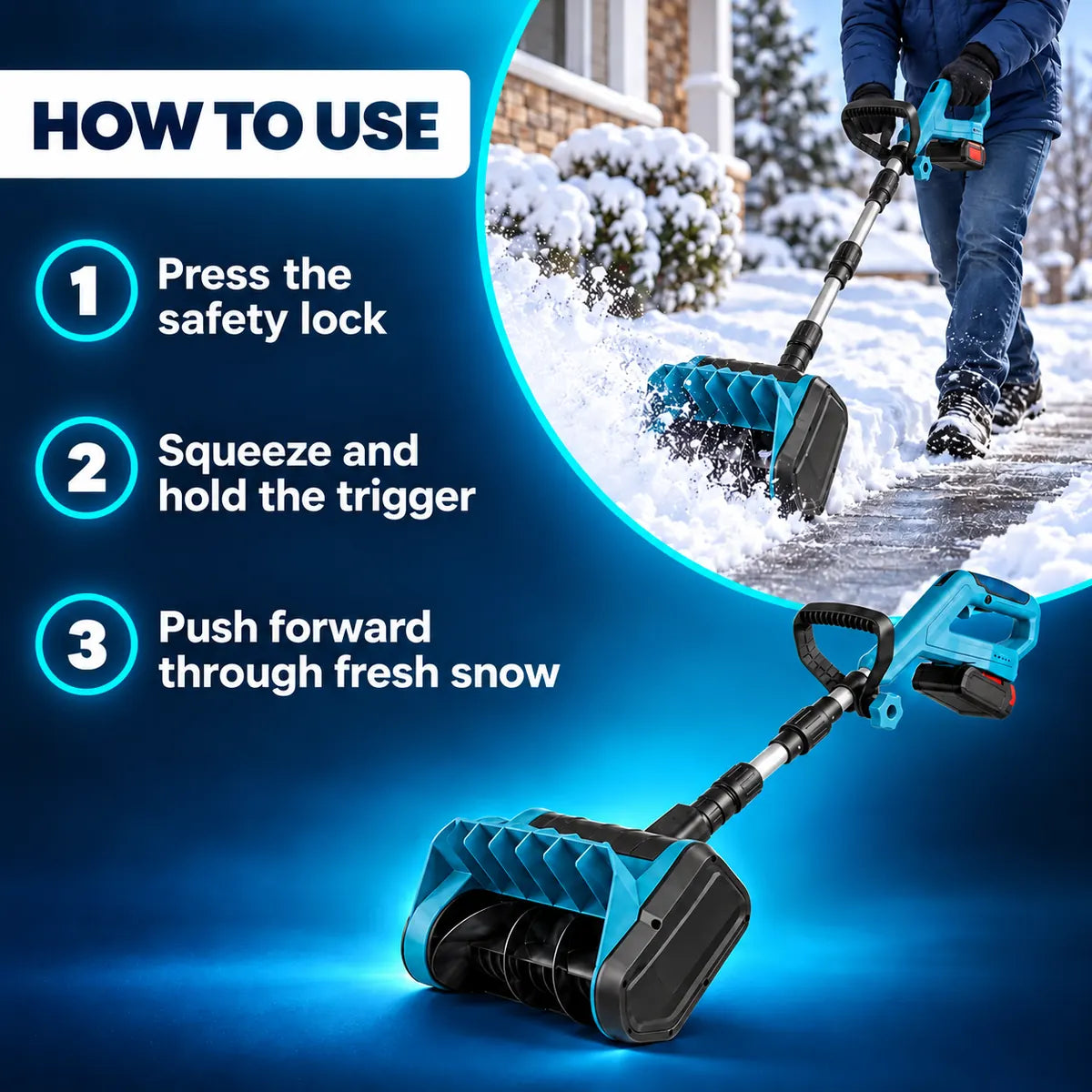 SnowGo Cordless Snow Sweeper